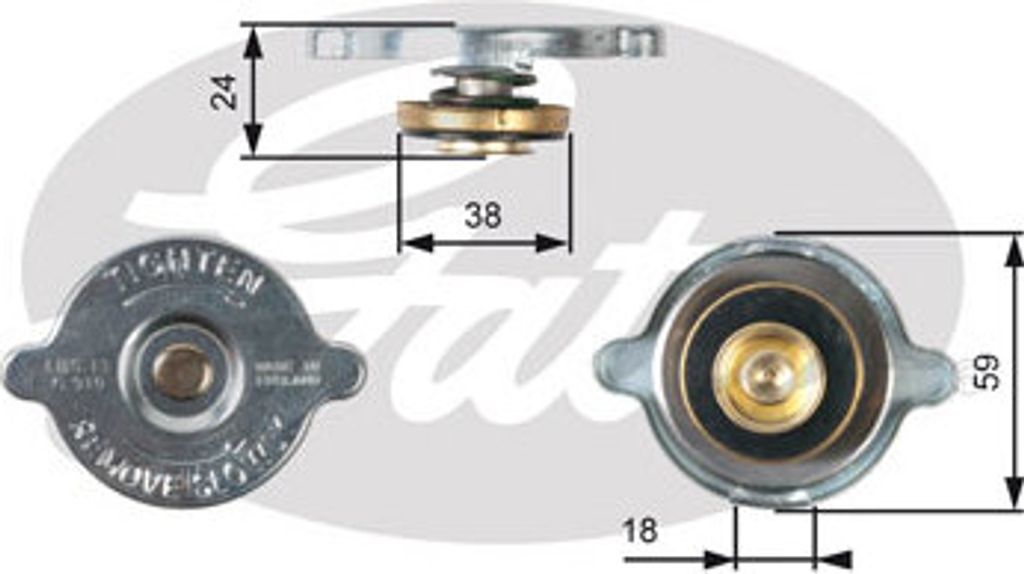 GATES RC115 Kühlerdeckel Kühlmittelbehälter 0,9 Bar 13 PSI passend für MERCEDES-BENZ Stufenheck (W123) W123 Coupe (C123) /8 (W115) Limousine