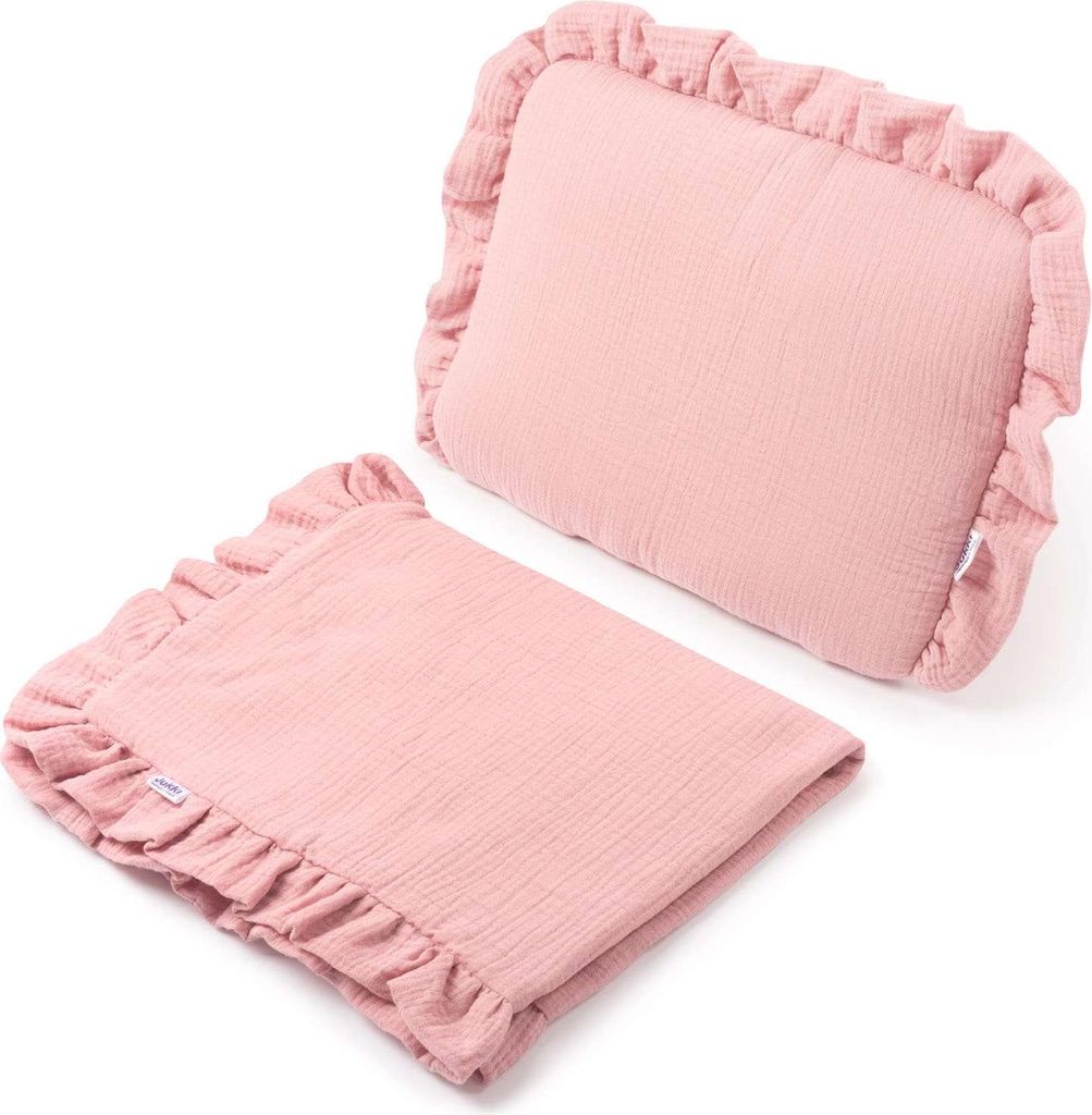 Musselin Kinderwagen Set - Pink Produktbild 
