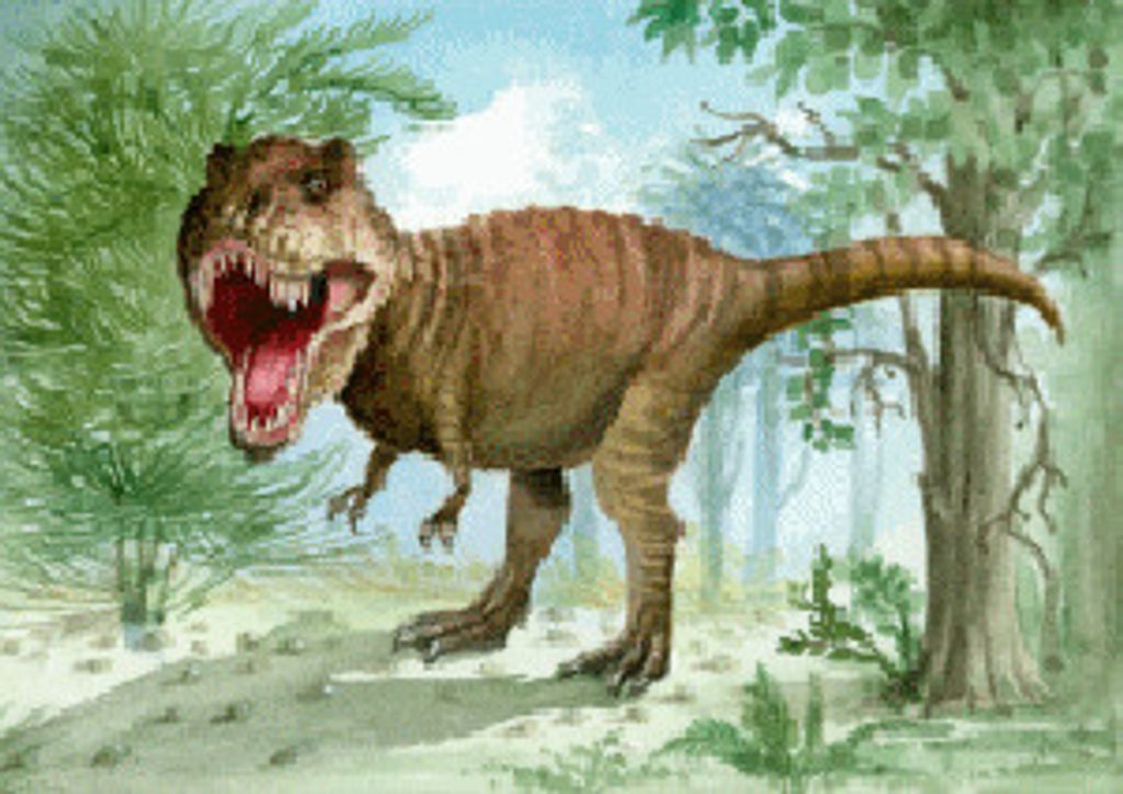 3 D Ansichtskarte Dinosaurier, T-Rex, Postkarte Wackelkarte Hologrammkarte Tiere Tier Dinos Tyrannosaurus