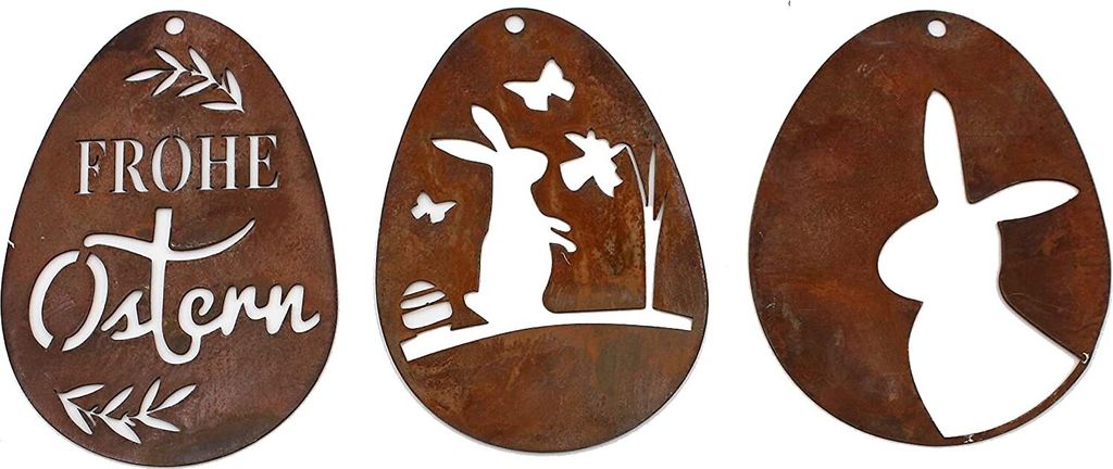 Rostikal Set de 3 oeufs de Pâques à suspendre 8 x 5,5 cm Image du produit 