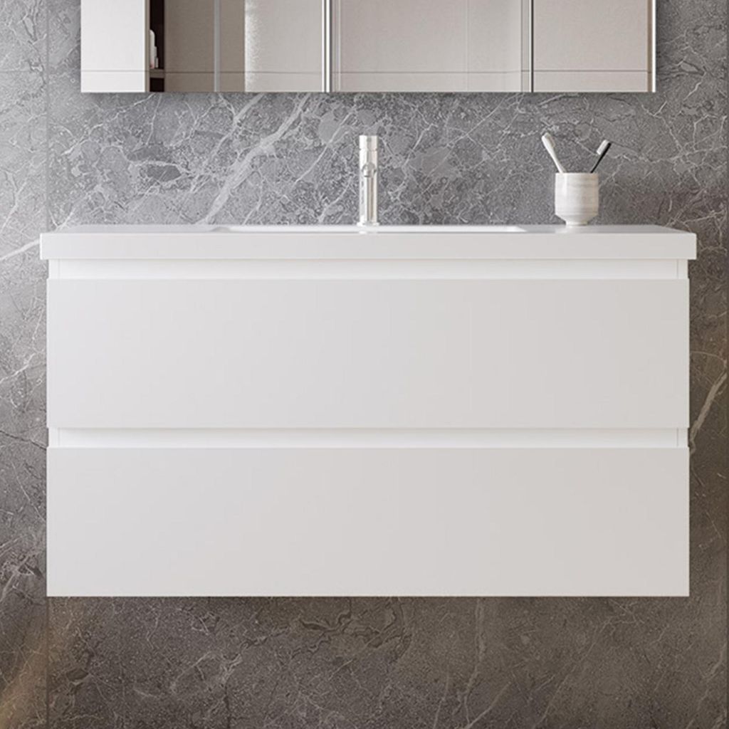 100 cm Badmöbel-Set Unterschrank mit Mineralguss waschtisch Produktbild 