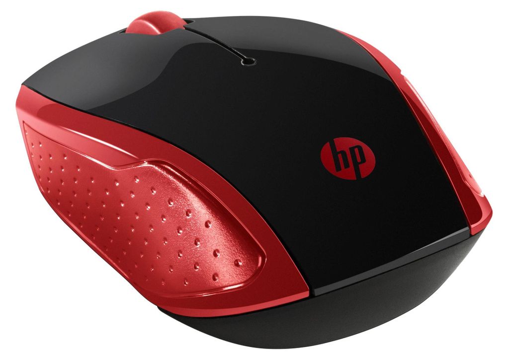HP Maus 200 Kabellos USB-A 3-Tasten Rot Immagine del prodotto 