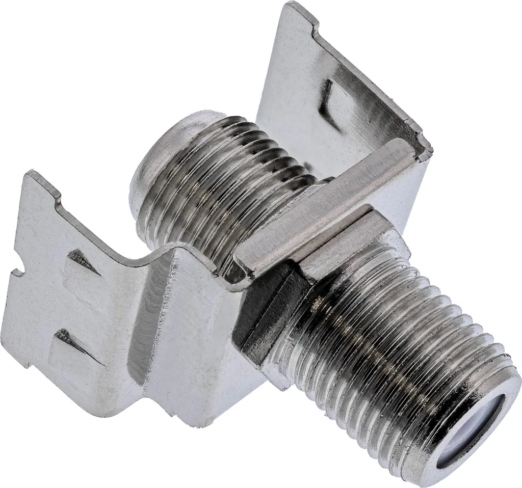 Adaptateur à encastrer Keystone double prise F avec blindage métallique