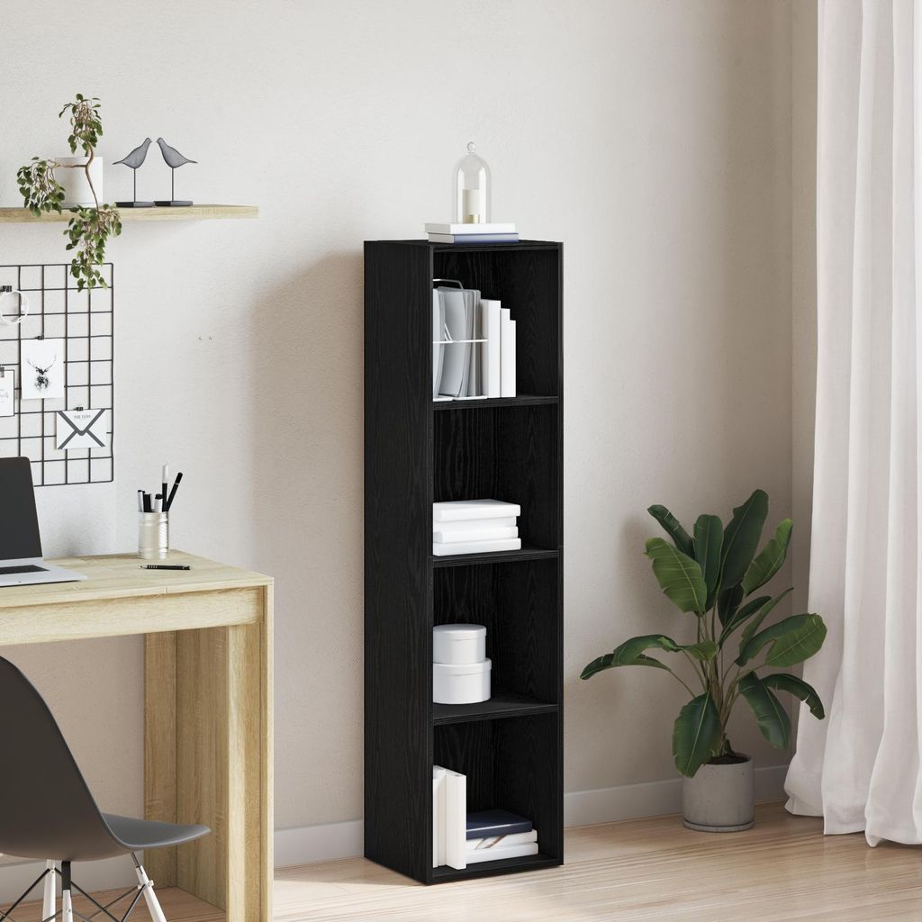 | Bücherregal | Schwarz Eichen-Optik 36 x 30 x 143 cm Holzwerkstoff