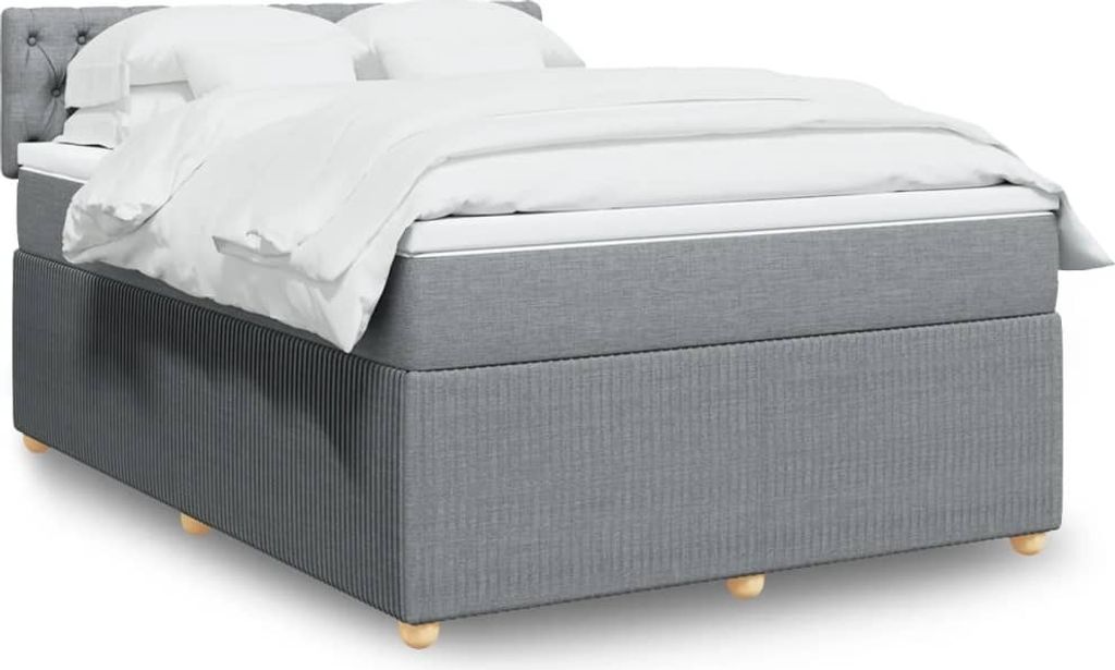 Maison Exclusive - Boxspringbett mit Matratze Hellgrau 140x190 cm Stoff