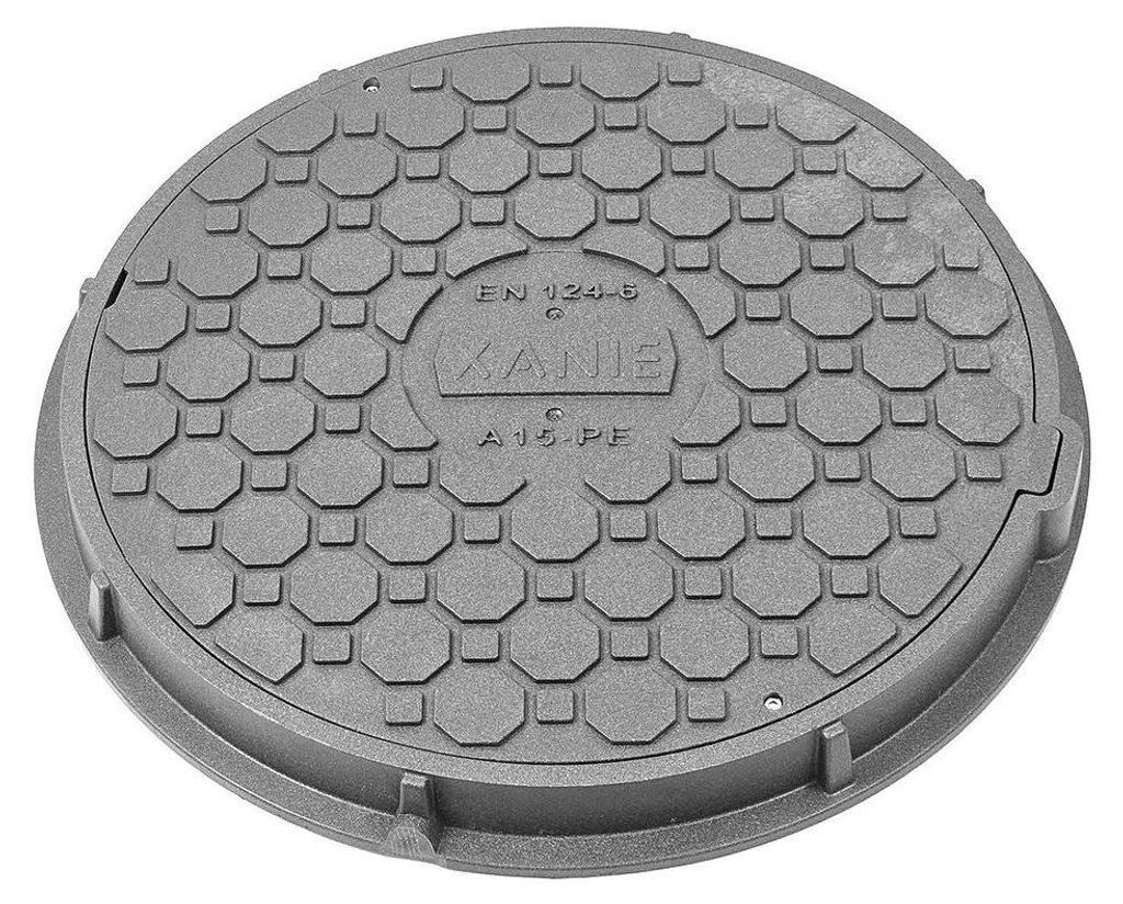 Schachtdeckel DN500 Kunststoff + Rahmen Ø 625 mm und Produktbild 