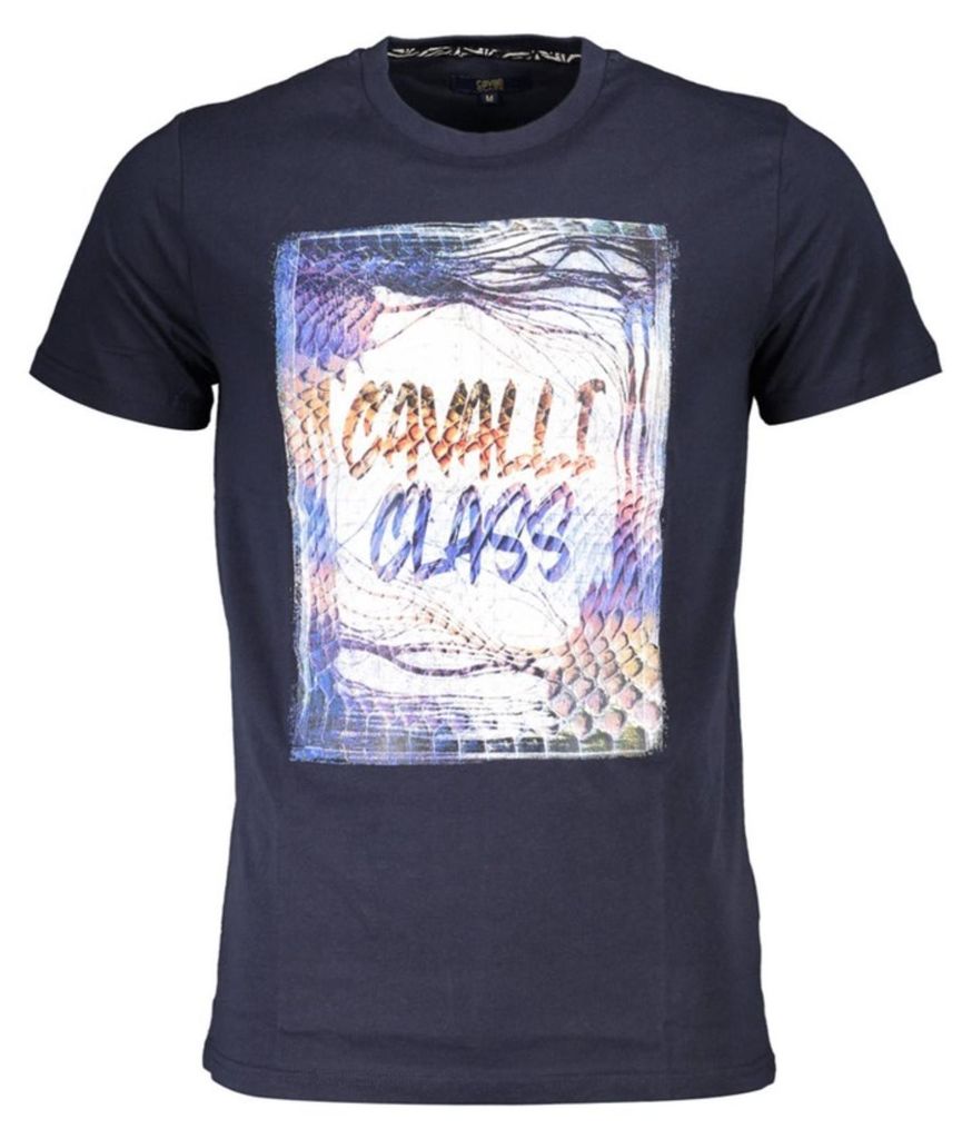 Cavalli Class Herren KURZARM-T-SHIRT Blau QXT61OJD060_058544B_BLU04926 : Größe - 2XL Größe: 2XL