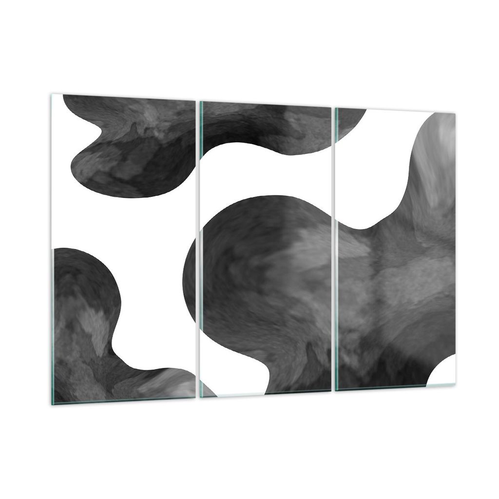 Bilder auf glas - 3 Teile - Abstraktion Form Figur - 165x110cm - Glasbilder - Wandbilder - Bilder - zum Aufhängen bereit - Wanddekoration aus Glas...