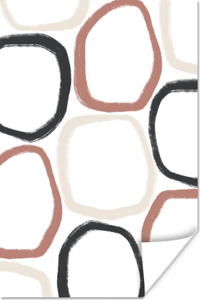 MuchoWow Poster Minimalismus - Geometrische Formen - Pastell - Muster 40x60 cm - Plakate für die Wand - Poster Babyzimmer