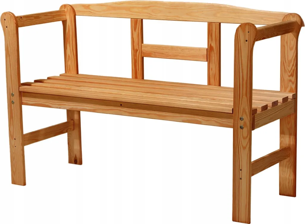 KADAX Banc de Jardin avec Dossier Bois 119 cm pour Parc et Terrasse Tik