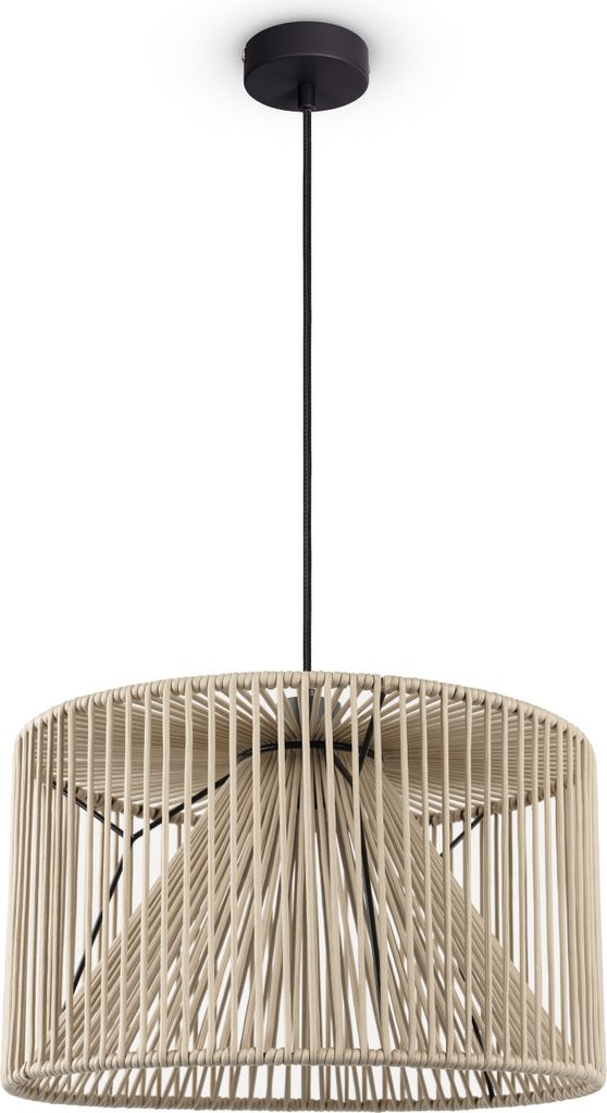 LED Pendellampe Wohnzimmer Hängeleuchte Esszimmer Vintage Korboptik Boho Natur