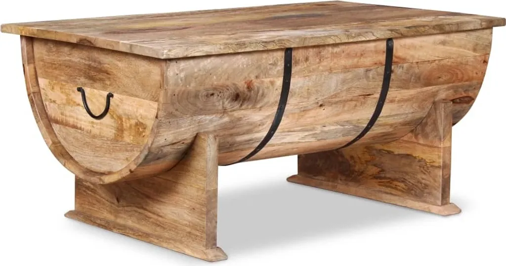 Table basse bois massif durable 88x50x40 cm - Finition anti-tâches