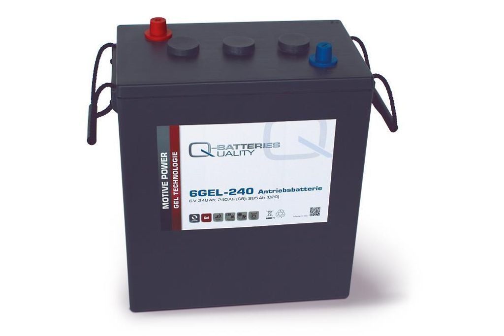 Q-Batteries 6GEL-240 Antriebsbatterie 6V 240Ah (5h) 292Ah(20h) wartungsfreier Gel-Akku VRLA