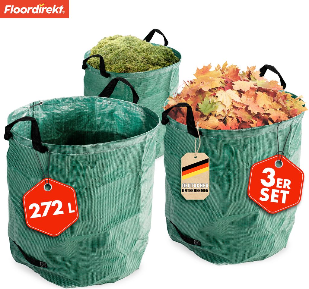Sada 3 kusů pytlů na zahradní odpad Floordirekt, 272 l, Obrázek produktu 