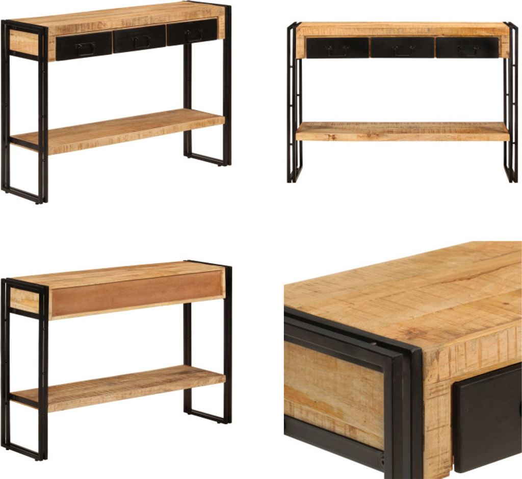 vidaXL Konsolentisch 110x30x76 cm Massivholz Mango - Konsolentisch - Konsolentische - Tisch - Flurtisch