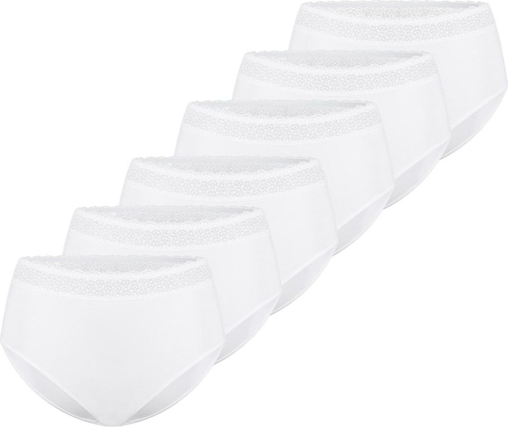 Triumph 6er Pack Feel of Modal Midi Slip Eleganter Spitzenbund am Taillenrand, Bequeme Passform, Sanftes Hautgefühl