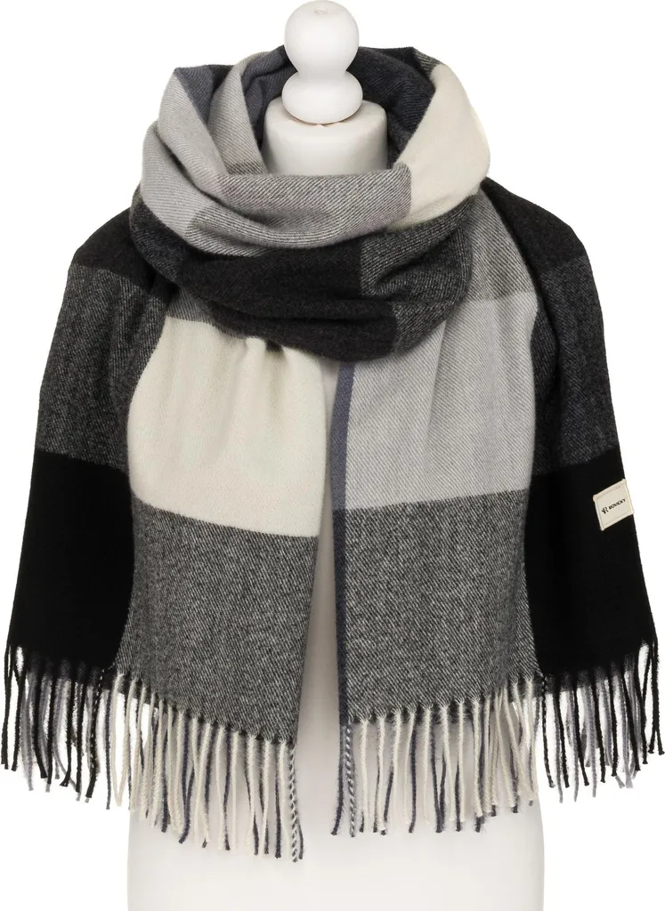 Sciarpa Nera R-SP100-7023 - 180x70 cm Stola di Design Elegante