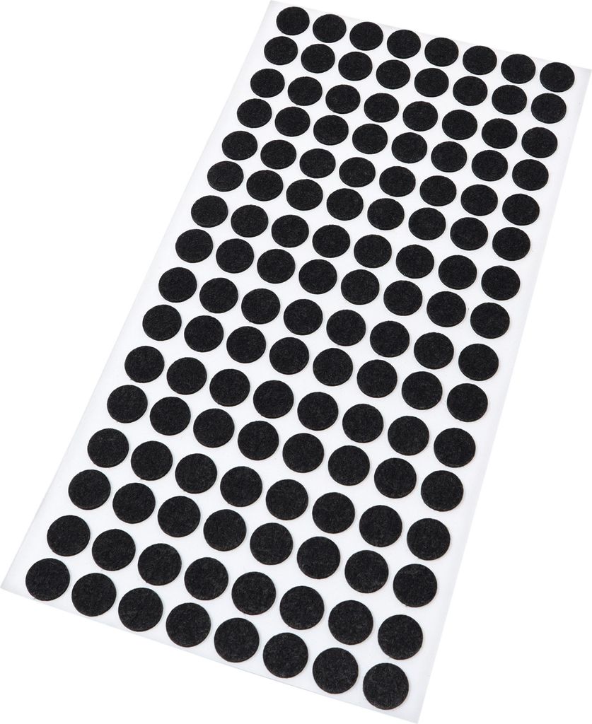 Adsamm | 128 x Filzgleiter | Ø 12 mm | Schwarz | rund | 1.5 mm dünne selbstklebende Filz-Möbelgleiter in