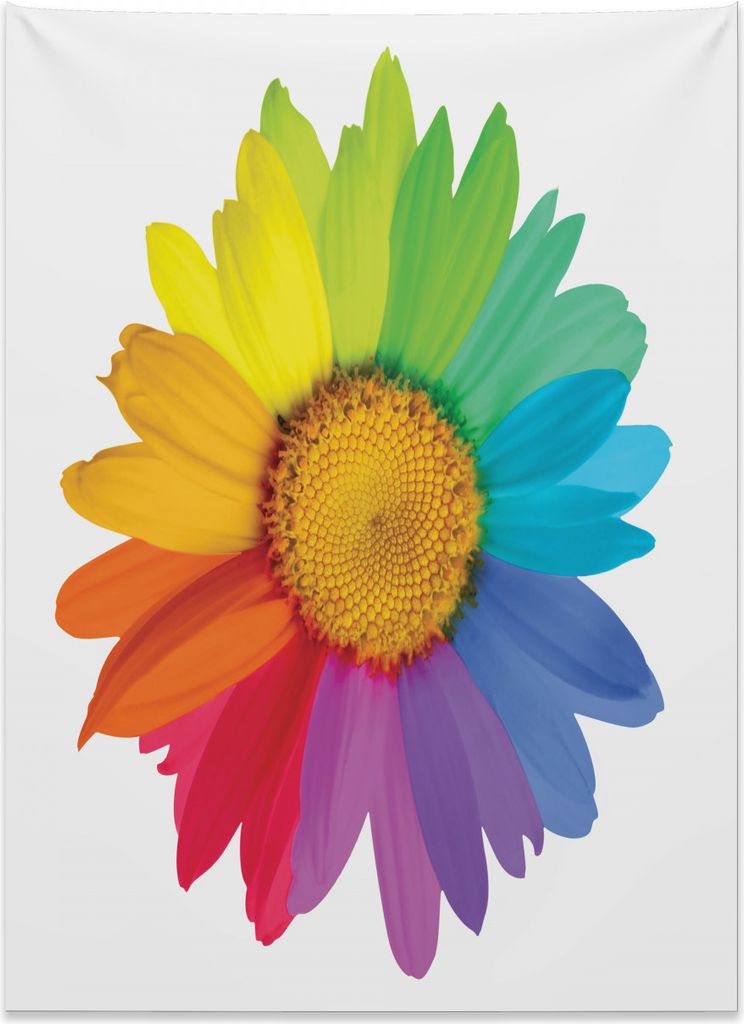 Abakuhaus Bunt Wandteppich, Hippie-Gänseblümchen-Frühling aus Weiches Mikrofaser Stoff Kein Verblassen Klare Farben Waschbar, 110 x 150 cm, Mehr...