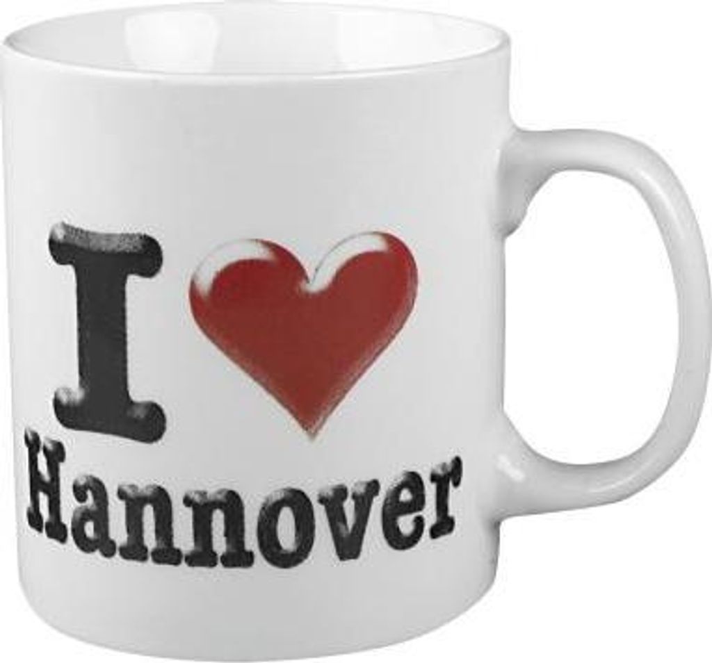 Keramiktasse mit Print I Love Hannover 57577 weiss