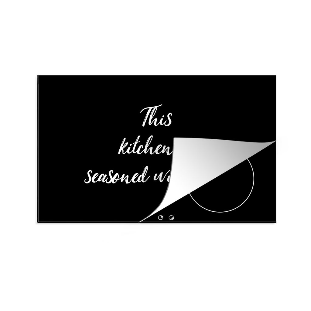 KitchenYeah Herdabdeckplatte Sprichwörter - Kochen - Liebe - Zitate - Diese Küche ist mit Liebe gewürzt , 81x52cm, Küche Deko, Glaskeramikkoc...