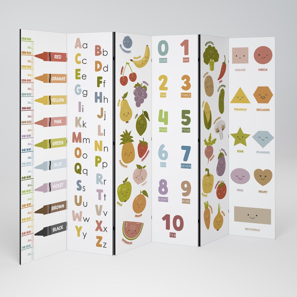 SpaceRebels Paravent Raumteiler - 6-teilig Raumtrenner, Druck 1-Seite - Raumtrenner - Trennwand Wohnung - Room Divider - Spanische Wand Deko Modern...