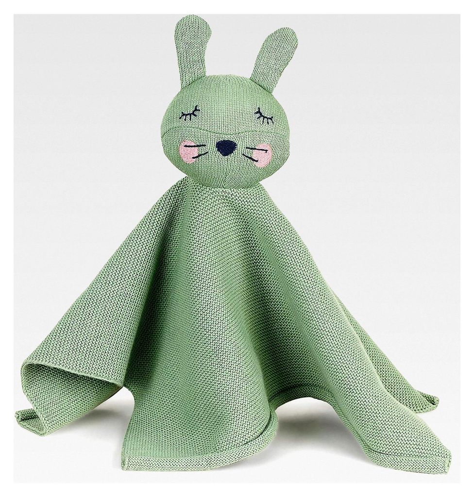 Strick-Schmusetuch Hase Kinni, Für Babys ab dem 1. Monat, Größe M, 30 x 13 cm, Hellgrün
