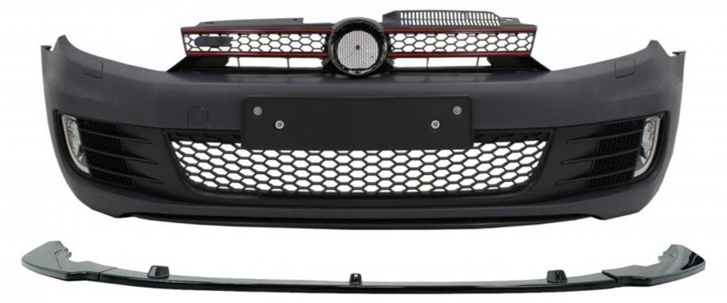 Stoßstange für VW Golf VI Golf 6 08-13 Lip Extension Spoiler Schwarz GTI Look.