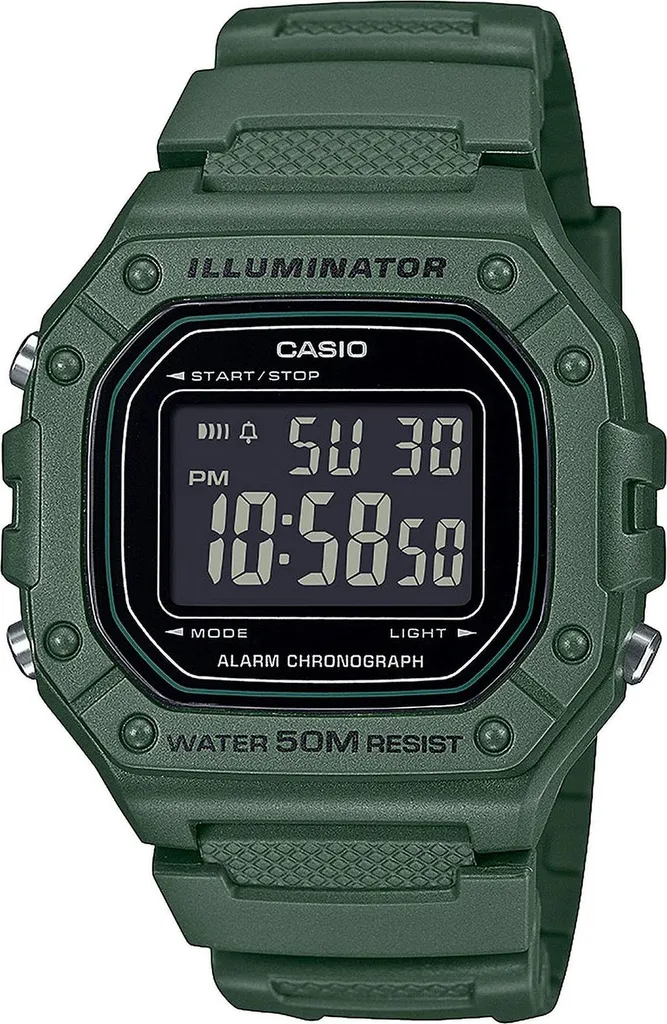 Casio W-218H-3BVEF Digitale Sportivo - Orologio Verde Militare 50M