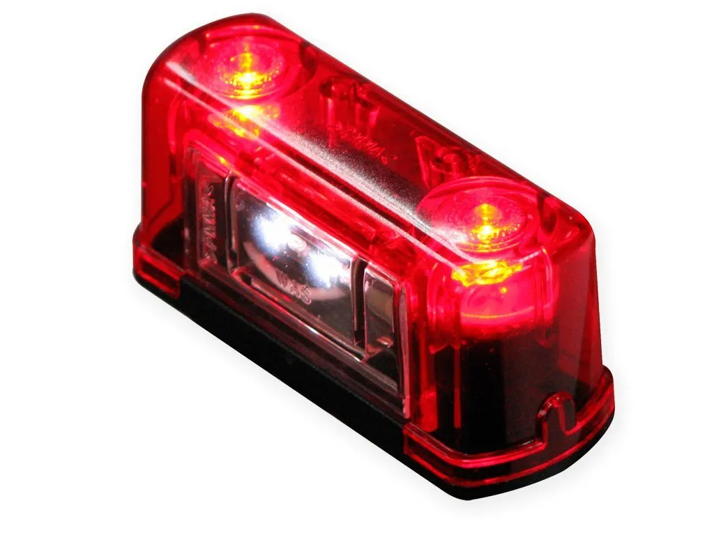 Luce Targa W53 (245) LED con Posizione Rossa - Ricambio Camion Robusto