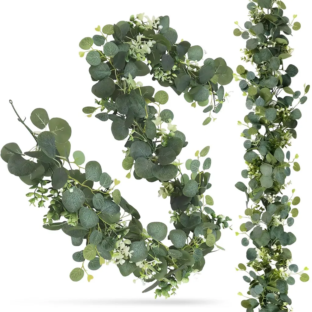 Solution Déco Murale : Guirlande Eucalyptus Artificielle 1,8m Lot de 2