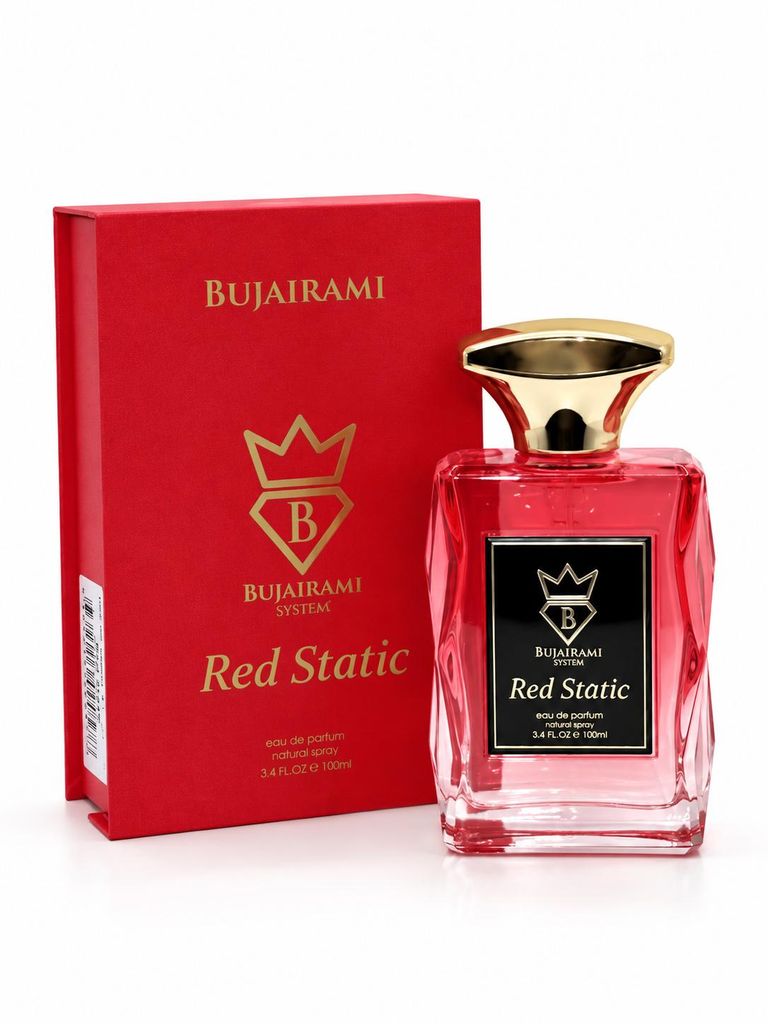 Bujairami Red Static Eau de Parfum 100 ml – Parfum unisexe Image du produit  Image générée par une IA