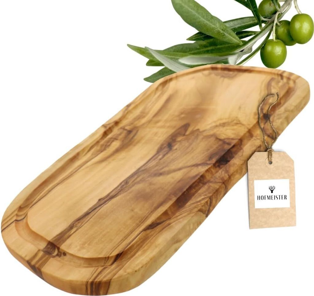 Hofmeister Schneidebrett 40 x 20 cm Olivenholz mit Saftrille