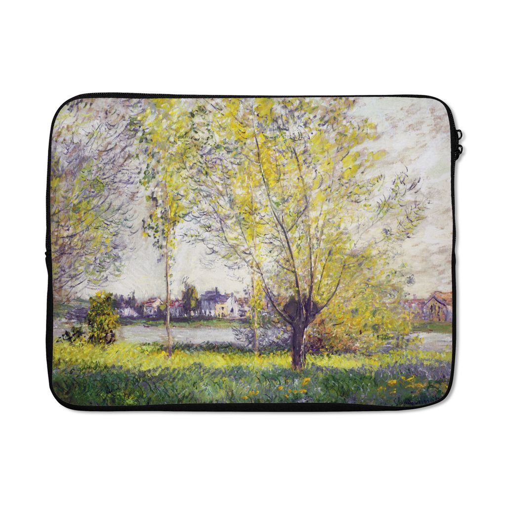MuchoWow Laptop Hülle 17 Zoll Laptoptasche Die Weiden - Gemälde von Claude Monet - Zipper - Schutzabdeckung