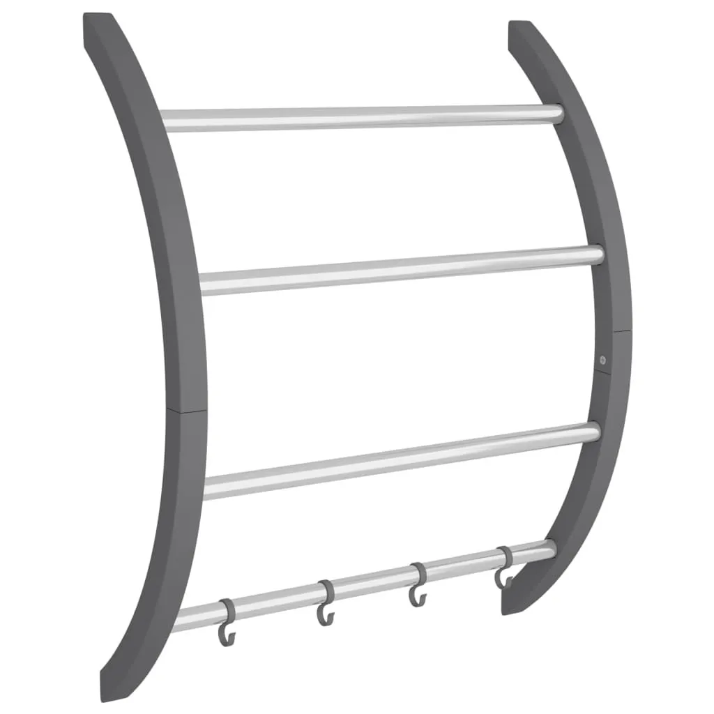 Support serviettes mural pour Salle de Bain Argenté 56cm Aluminium