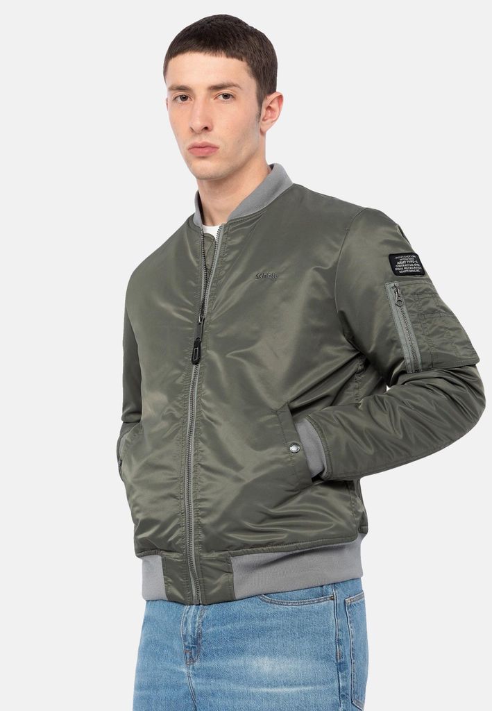 Giacca bomber Schott NYC Airforcers, unisex, color verde Immagine del prodotto 