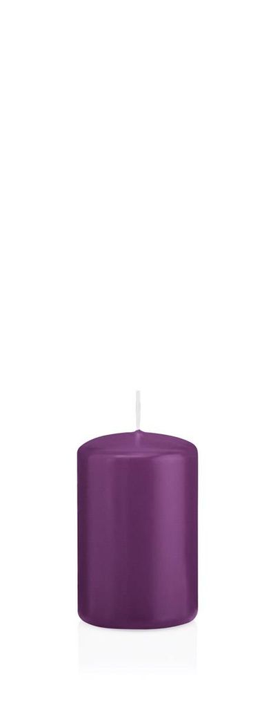 INNA-Glas Wachskerze Maeva, violett, 8cm, Ø 5cm, 18h - Germany - Stumpenkerze - Windlicht Kerze