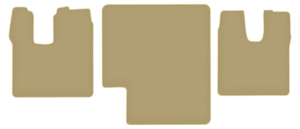 Velours-Fußmatten PREMIUM beige passend für MAN TGL / TGM (2005-, schmal, schlafend 3-teilig) – mit Befestigungen – passgenau