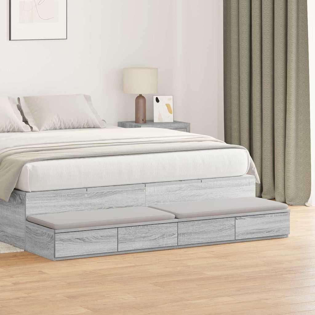 Maison Exclusive - Bettschubladen Graues Sonoma 150 x 36,5 x 16,5 cm Holzwerkstoff