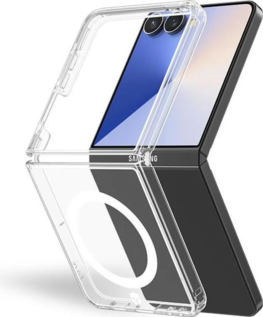 Protection Galaxy Z Flip 7 Transparente Magnétique pour Charge Sans Fil