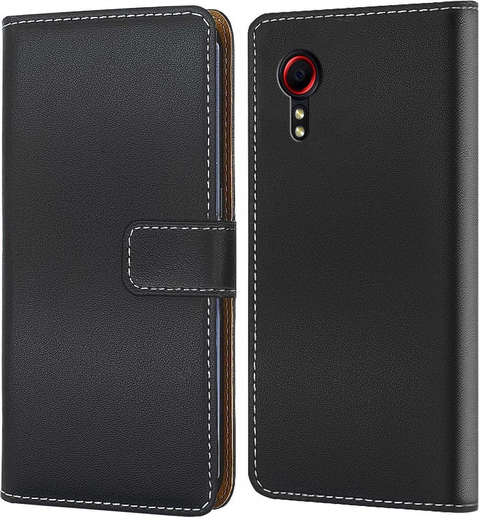 Handy Tasche für Samsung Xcover 5 Schutzhülle Bookstyle Etui Klapphülle Wallet Flip Cover Case Schwarz