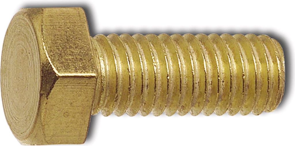 Sechskantschrauben M6x20 ISO4017 ohne Schaft, Messing blank - 200 Stück