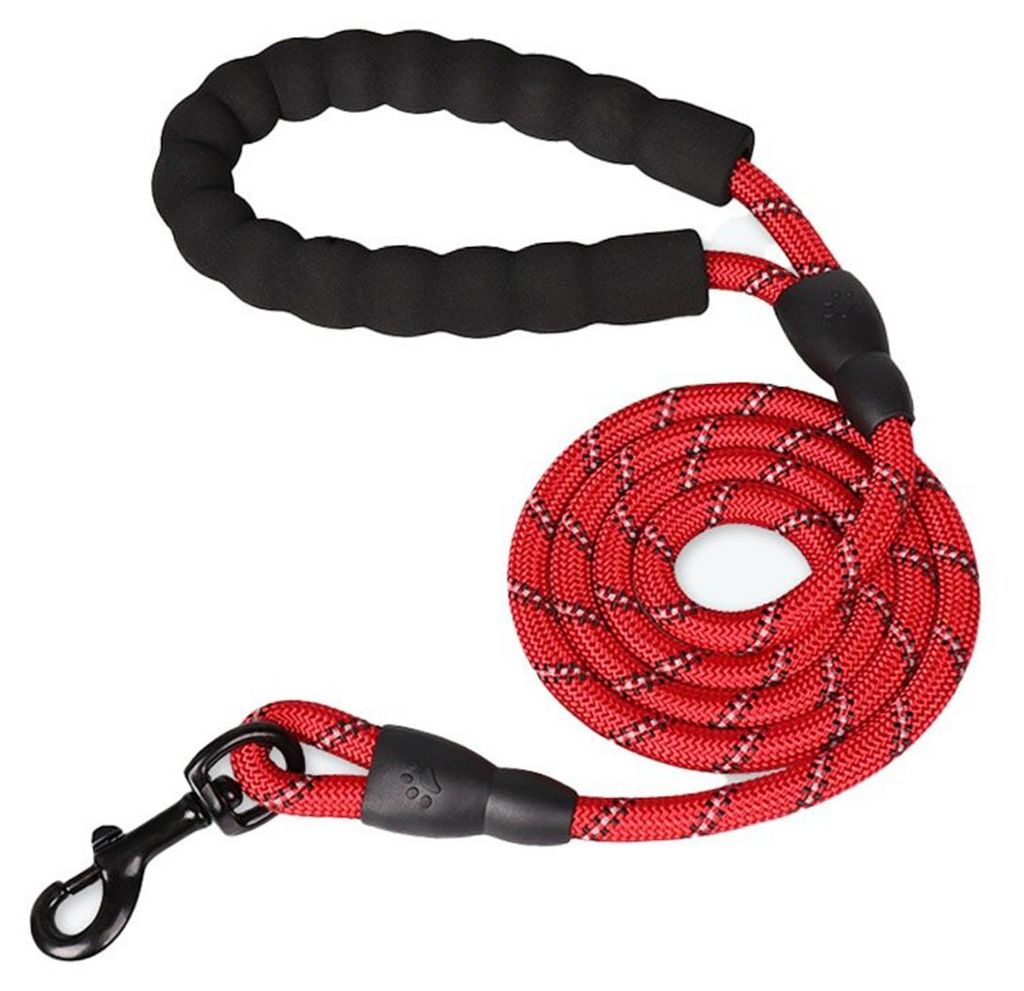 INF Reflektierende Hundeleine mit komfortablem Schwammgriff Rot