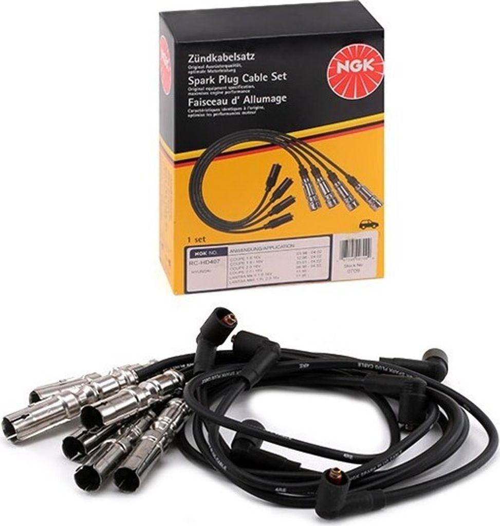 NGK 932 Zündkabelsatz OE 021905409F kompatibel mit Vento, Sharan, Passat 35I, Golf III, Corrado, Galaxy