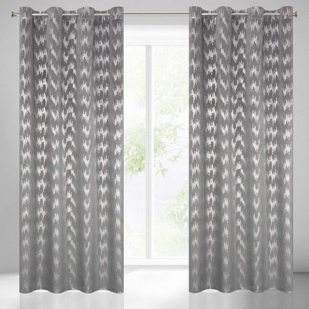 Vorhang CHILL GF silber hellgrau 140x250 cm Ösen Ösenvorhang