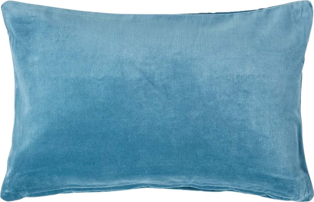 HOMESCAPES Samt-Kissenbezug in Himmelblau, 30 x 50 cm