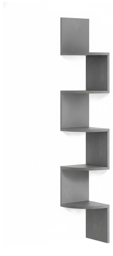 Eckwandregal, 5 Ebenen, Zickzack-Design