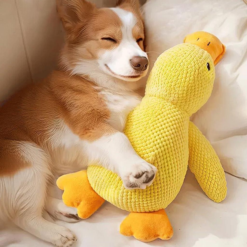 Hundespielzeug aus Plüsch für große Hunde, leises Hundespielzeug, weiches Welpenspielzeug für kleine, mittelgroße und große Hunde, 35 cm