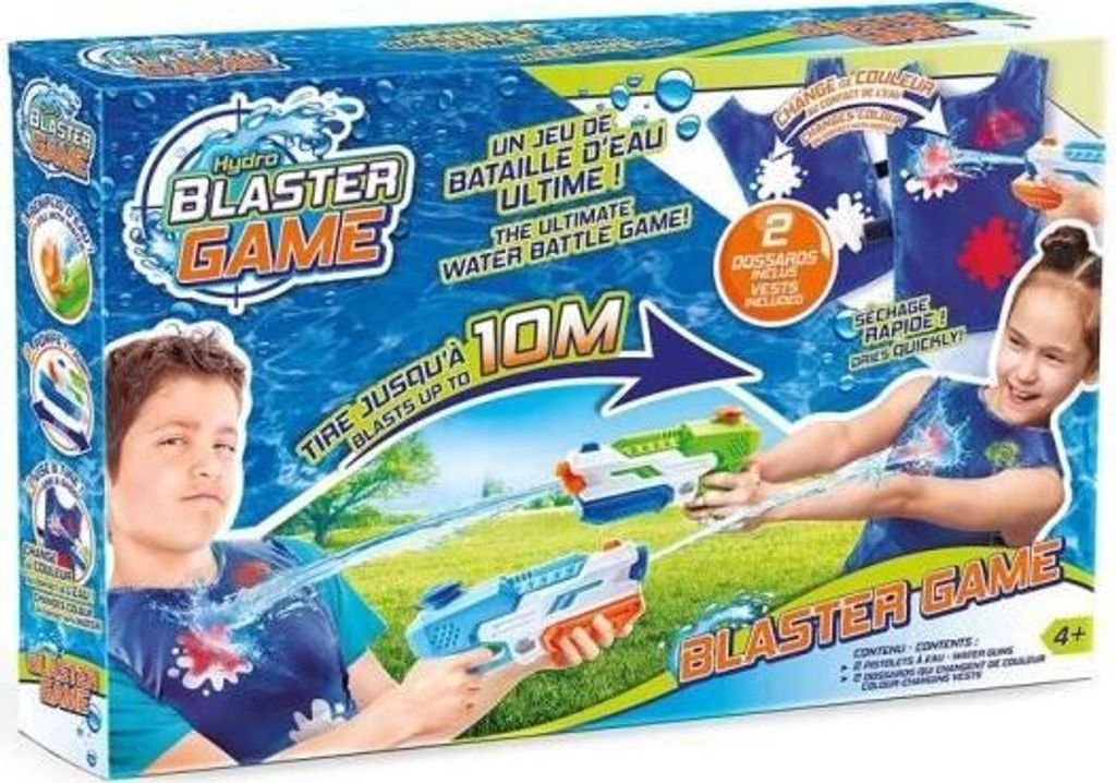 Wasserpistolen Spiel , 2 Pistolen , 2 Farbwechsel-Zielscheiben , Reichweite bis 10 Meter , Schnelltrocknend , Ab 4 Jahren