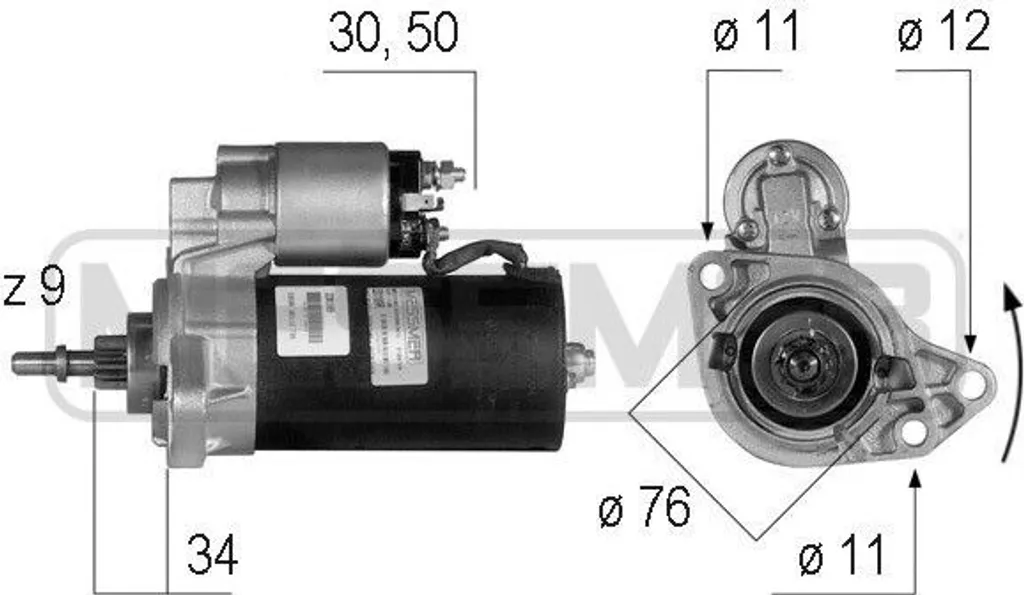 Démarreur ERA 220189A pour la restauration de VW Golf 3 et Vento 1H